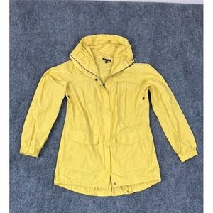 Eileen Fisher Petite Yellow Womens High Collar windbreaker Jacket Size. SP